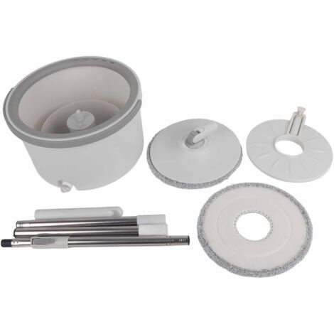 Floor Mop Set Sewage Separation Hand Wash Free Wet and Dry Dual Use Stainless Steel Mop for Cleaning White Mop Set with 2 Pads (1/5)