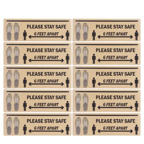 2Set Floor Sticker Safety Distance Sign Marker Warning Decal for Store Hospital SchoolB004 (1/5)
