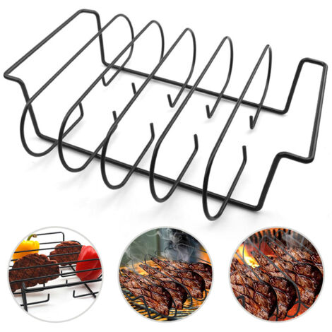 Rib Rack for Grilling Non Stick Metal Barbecue Tools Steak Holders Grill Stand for Kitchen Outdoor Barbecue Accessories (1/5)