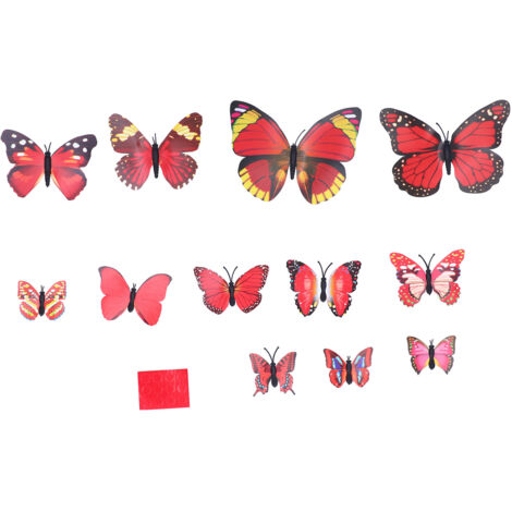 12PCS Colorful Butterflies Wall Stickers 3-Dimensional DIY Art Decor for Room Decor (1/5)