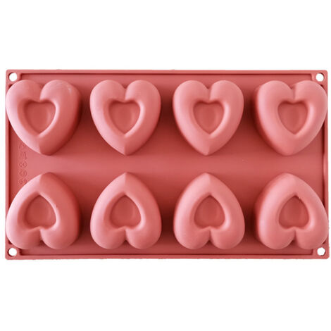 Silicone Cake Desserts Bakery Mould Tool 8 Holes Love Heart Shape Mold Doughnut Baking Mold (1/5)