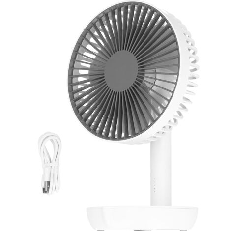 Oscillating Desk Fan Rechargeable Mute Practical Desktop USB Charging Fan for Home SchoolWhite