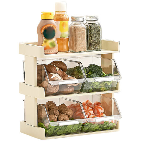 Kitchen Vegetable Storage Rack Multi Layers Spice Storage Shelf Tray for Prepared Food Hotpot Food 3 Layers