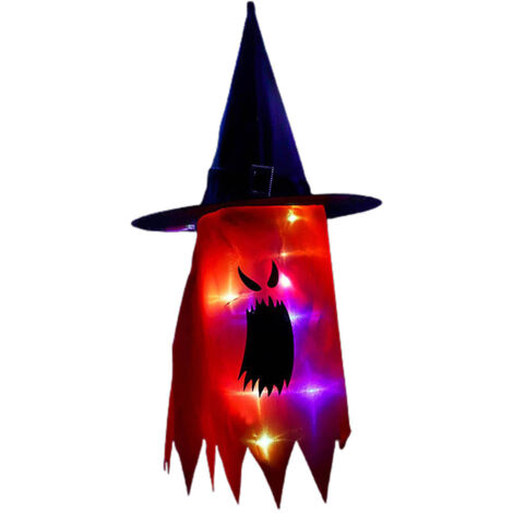 Halloween Hanging Lighted Ghost Witch Hats LED String Lights Halloween Hanging Decoration for Outdoor Tree Porch Yard (1/5)