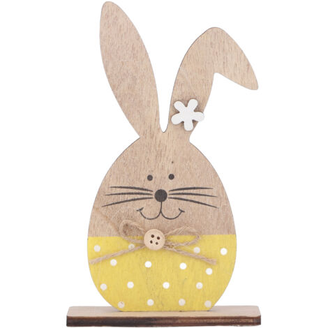 Wooden Rabbit Ornament Cute Nordic Style Desktop Bunny Decoration for Home Office Kindergarten (1/5)