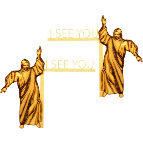 2Pcs Jesus I See You Door Corner Sign Decoration Wooden Door Left and Right Angle Sign Door Corner Decor (1/5)