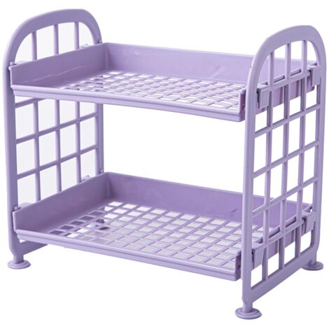 Desktop Storage Rack 2 Tier Foldable Strong Load Bearing Desk Shelf Organizer for Cosmetics Bathroom Kitchen (1/5)