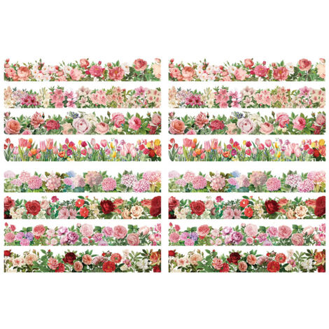 4 Sheet Natural Flower Stickers for Scrapbook Journaling Photo Albums Notebooks Envelopes DIY Craft Daily Planner Red (1/5)