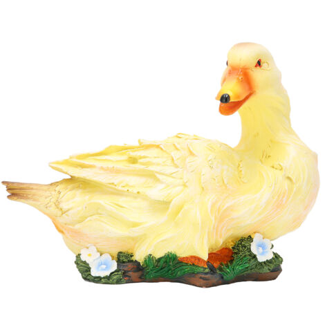 Resin Duck Statue Simulation Duck Ornament Model Decoration for Outdoor Garden YardYellow (1/5)