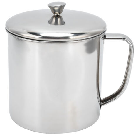 Tea Cup Portable 304 Stainless Steel Water Cup with Lid Handle Drinking Milk Cup for Home Outdoor TravelL (1/5)