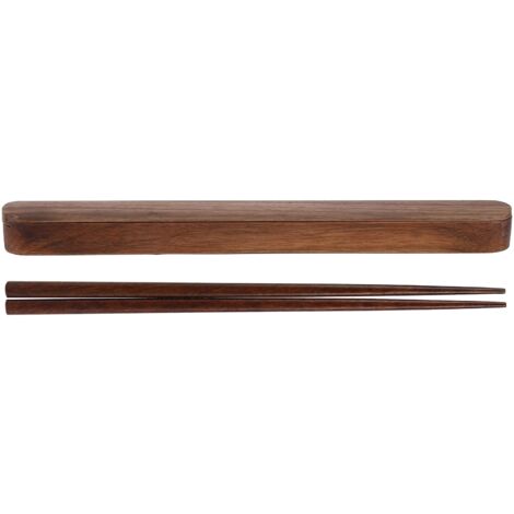 Wooden Chopsticks Portable Environmental Friendly Student Travelling Tableware Gift SetBlack Walnut (1/5)