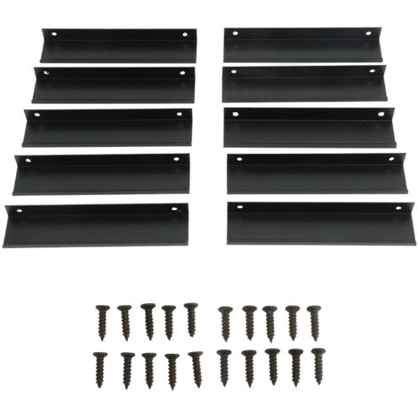 10PCS Aluminium Alloy Cabinet Edge Pull G Type Clasp Hidden Cabinet Handles for Kitchen Door Drawer Cabinet