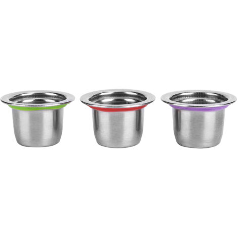 3Pcs/Set Coffee Capsule Reusable Pod Stainless Steel Refillable Filter 30x22x20mm Fit for Nespresso (1/5)