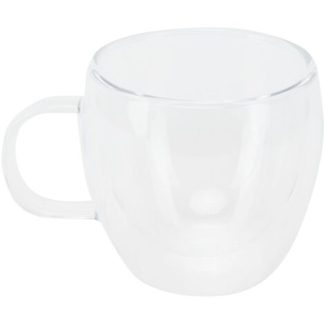 Glass Mug with Handle Transparent Double Wall Coffee Milk Tea Drink Cup Heat Resistant150ml (1/5)