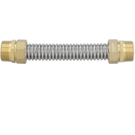 G1 Male Thread Corrugated Pipe Stainless Steel Air Conditioner Connecting Hose for Water Heater 20cm