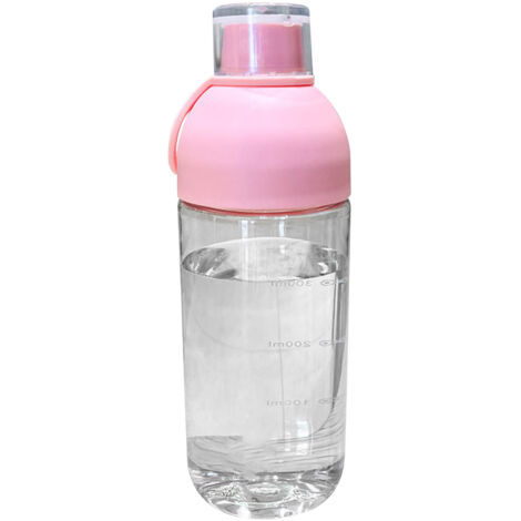 PC Water Cup High Temperature Resistant Handheld Portable Cup Home Outdoor Water Bottle with Scale Filter Pink (1/5)