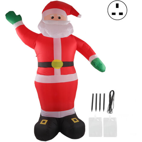 Inflatable Santa Waterproof Built in LED Christmas Outdoor Decoration with Green Hands for Lawn Yard 100‑240V UK Plug (1/5)