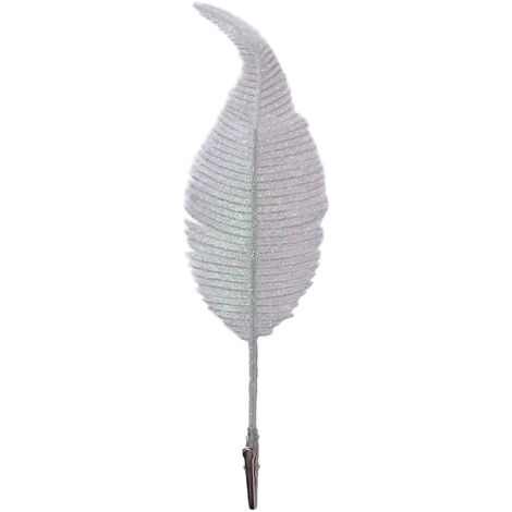 Christmas Tree Leaves Ornament Glittery Leaf with Clip Tree Hanging Baubles Decor for Christmas Home Party Decoration (1/5)