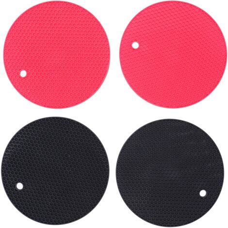 4PCS Silicone Placemat Heat Resistant Mat Drink Cup Coasters Pot Holder Kitchen Accessories (1/5)