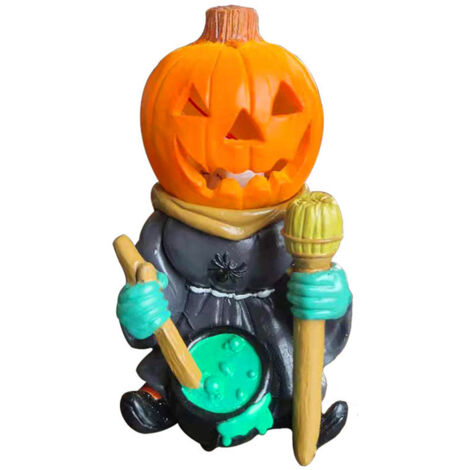 Resin Pumpkin Knight Halloween Decoration Light Garden Decor Lantern Tabletop Night Light Lamp for Kids Bedroom Porch Decor (1/5)