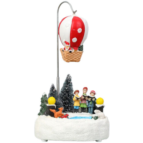 Christmas Ornament LED Luminous Rotating Music Box Christmas Resin Craft Christmas Light Music Box (1/5)