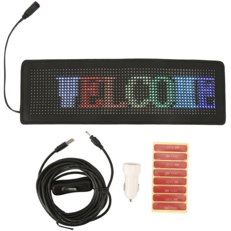 LED Car Sign App Programmable USB 5V Car Plug 12‑24V Flexible Programmable Scrolling Message RGB LED Advertising Sign for Store Bar Hotel (1/5)