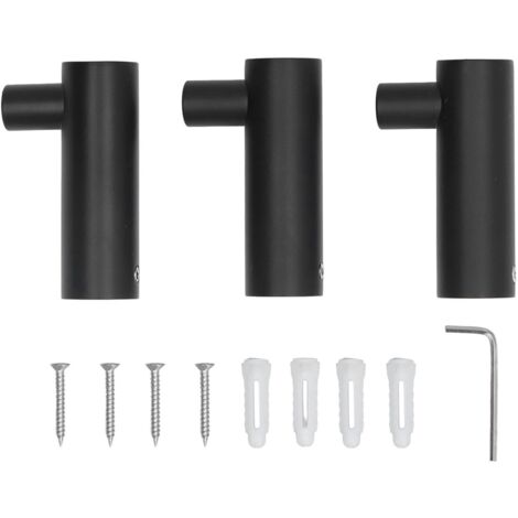 3pcs Bath Towel Hooks Matte Black Stainless Steel Wall Towel Hooks for Bathroom Kitchen Balcony Matte Black (1/5)