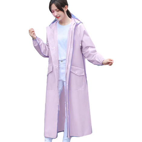 Electric Scooter Rain Poncho Waterproof Reusable EVA Women Full Body Raincoat For Adults Outdoor XL 124cm for 170‑180cm Height (1/5)