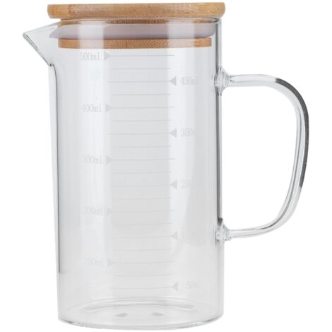 Borosilicate Glass Measuring Cup with Lid HeatResistant Mug for Hotel Restaurant Home(500ml ) (1/5)