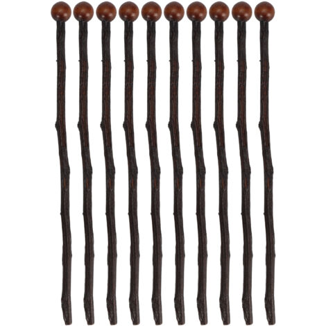 10Pcs Reusable Coffee Stir Stick Wooden Mixing Stirrers Stirring Rod for Milk Coffee Honey (1/5)