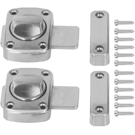 Rotating Bolt Latch Screws Zinc Alloy Lock Latch for Furniture Bathroom Door Silver (1/5)