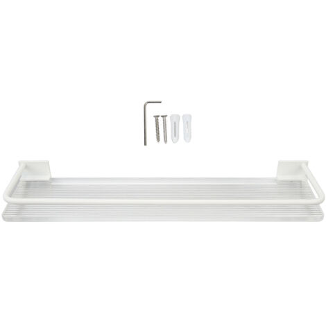Shower Caddy Wall Mount Organizer Shelves Aluminium Cream Style Large Capacity Versatile Storage Rack for Bathroom Without Towel Hanger (1/5)