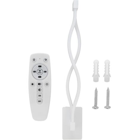 LED Wall Lamp Wave Shape Wall Lamp Threecolor Temperature Remote Control Light Bedside Home Decoration AC 170245V(21W White ) (1/5)