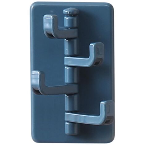 Adhesive Wall Hooks Firm Paste Multipurpose Long Lasting Hanging Sticky Hooks for Dormitory Kitchen Bathroom Dark Blue (1/5)