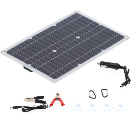 23W Flexible Solar Panel Kit Dual USB+DC Output Solar Charger Module for 12V Car Battery (1/5)