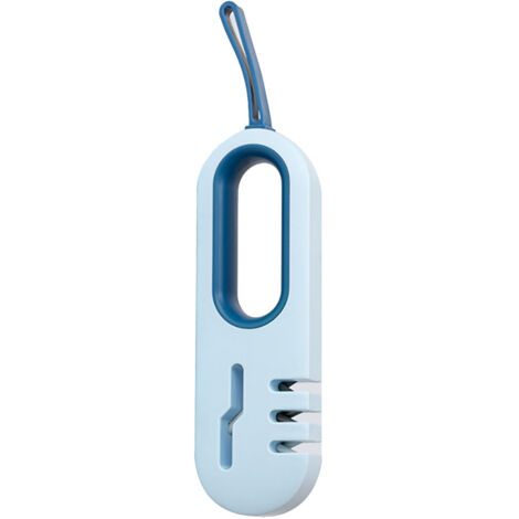 Kitchen Knife Sharpener 4 in 1 Prevent Slip Labor Saving Manual Knife Scissor Sharpening Tool with Hook Band Blue (1/5)