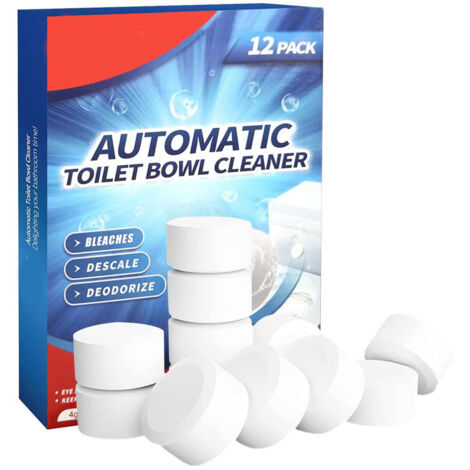 12PCS/Box Toilet Cleaning Tablets Toilet Cleaners with Bleach Slow Releasing for Bathroom Toilet Tank (1/5)