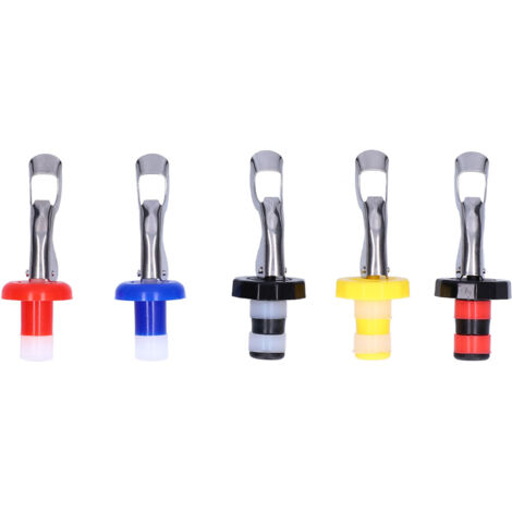 5Pcs Silicone Wine Stopper Portable Manual Vacuum Wine Bottle Plug Cork for Wine Bottle(Single Silicone Double Silicone ) (1/5)