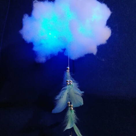 Light Hanging Decoration Innovative DIY Lamp Hanging Ornament with Kits for Bedroom Living Room Light Blue Feather with Light Kits (1/5)