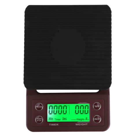Pour Over Coffee Scale with Timer Portable Electronic Digital Kitchen Scale Food WeighingWine Red 5KG/0.1 (1/5)