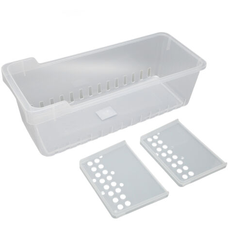 Refrigerator Organizer Bin Clear Storage Bin with 2 Divided Compartments for Kitchen Cabinet OfficeS: 40x16x14.1cm / 15.7x6.3x5.6in (1/5)