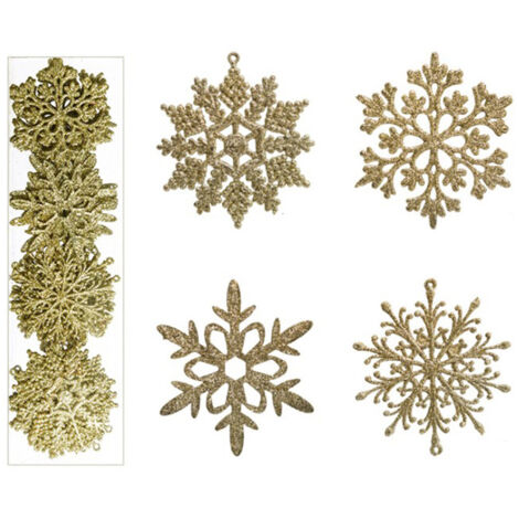 40Pcs Christmas Glitter Powder Snowflake String Pendant Colorful Snowflakes Ornaments Xmas Tree Hanging Party Decor (1/5)