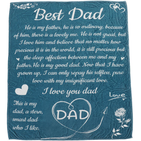 Papa Blanket Soft Skin Friendly Expressing Love Flannel Personalized Blanket Multifunctional Dad Blanket for Bedroom Type A 150x200cm