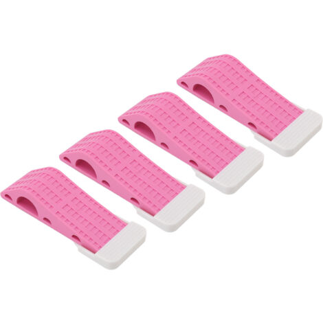 4 PCS Door Stopper Rubber Door Stop Anti Slip Security Door Wedge Fixed No Moving Pink (1/5)