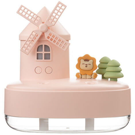 Humidifier Music Box with Warm Night Light Dual Spray Wireless Small Table Humidifier for Bedroom Office Pink (1/5)