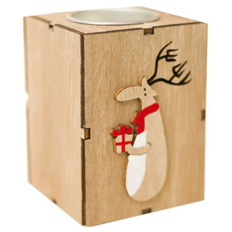 Home Wooden Tealight Candle Holder for Christmas Wedding Home Party Decoration (1/5)