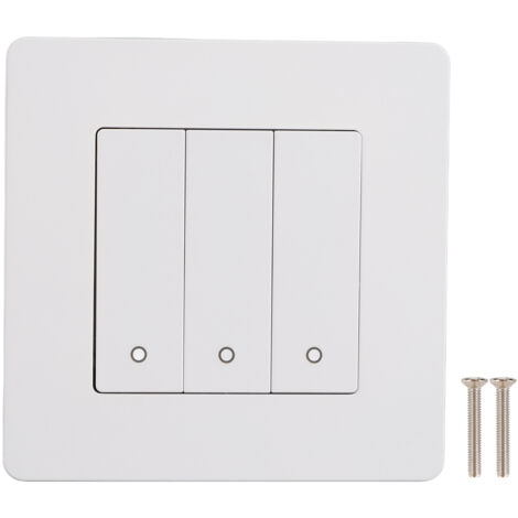 3 Gang Smart Control Panel APP Timing Intelligent Switch Panel Rebound Type AC100‑240V White (1/5)