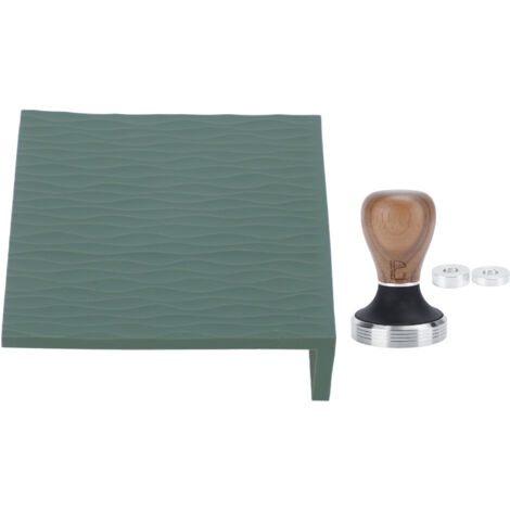 Silicone Coffee Tamper Mat Stainless Steel Coffee Tamper with 58mm Wood Tamper for Home Kitchen Green (1/5)