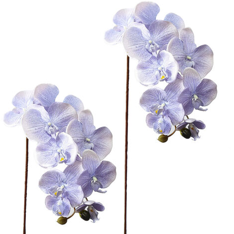 Artificial Orchid 10 Heads Phalaenopsis Simulation Flower Handmade DIY Fake Flowers for Home Shopping Centerpieces Wedding Photography (1/5)