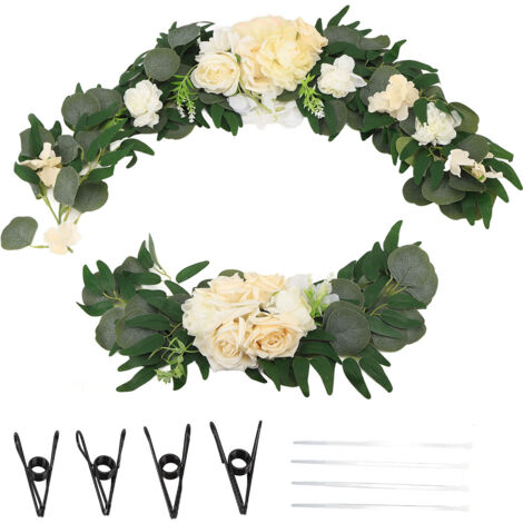 Faux Flower Swag Set Artificial Flower Arch Decor Wedding Welcome Reception Ceremony Signs Decorations 18051-XBS (1/5)